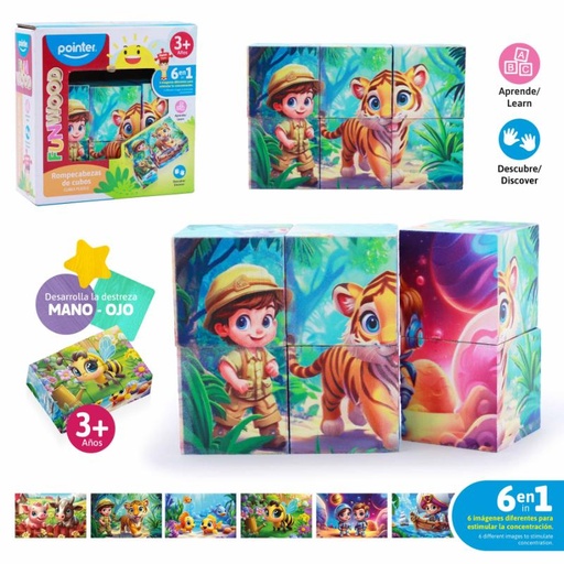 [PZZ-24104] ROMPECABEZAS - CUBOS DE MADERA