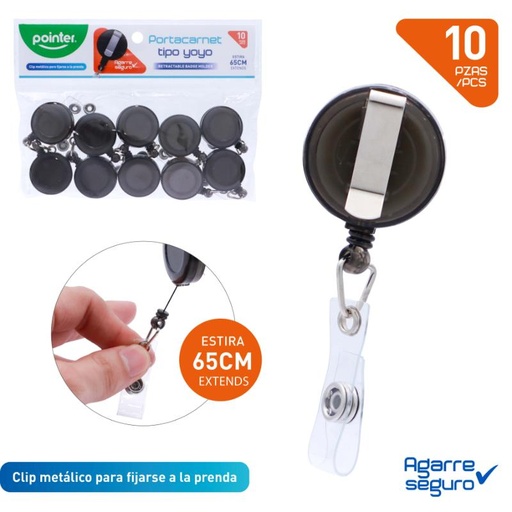 [YID-24111-BK] PORTA CARNET RETRACTIL 10 PIEZAS (NEGRO)