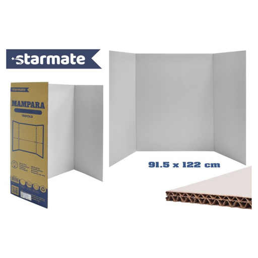 [STR-4085] TABLERO TRIPTICO "91.5X122''( L )  BLANCO