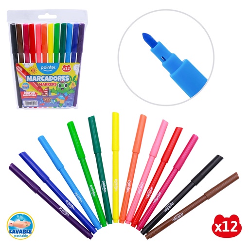 [WC-24140] MARCADORES 12 COLORES