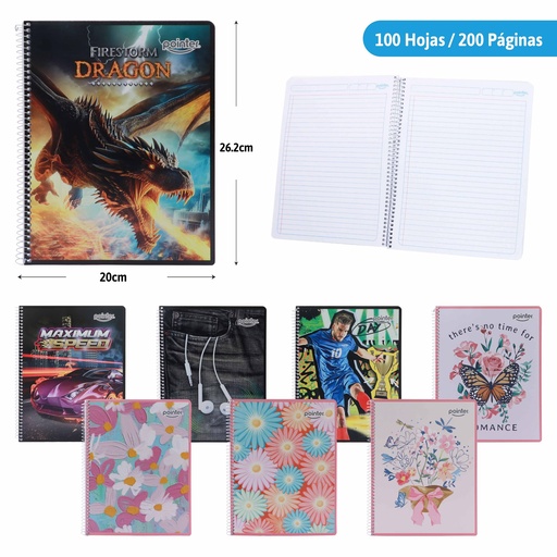 [ESP-10-100] CUADERNO ESPIRAL 100 HOJAS