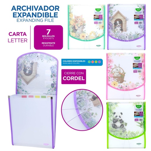 [FL4-25152] ARCHIVADOR EXPANDIBLE VERTICAL 7 BOLSILLOS