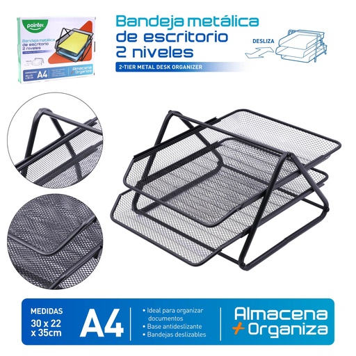 [HY-WJL-2-BK] BANDEJA DE ESCRITORIO 2 NIVELES