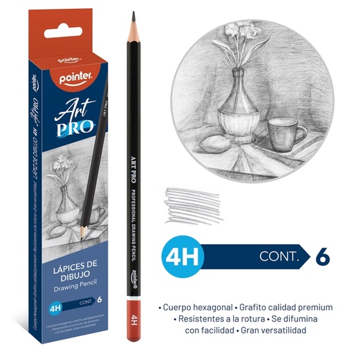 [DP-4H-6] LAPICES DE DIBUJO ART PRO 4H UNIDAD