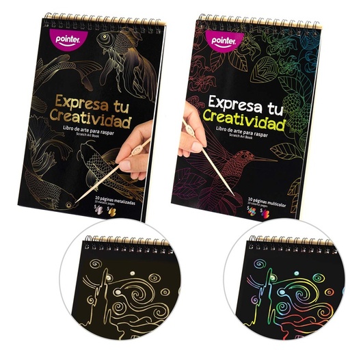 [SB-1420] LIBRO DE ARTE PARA RASPAR  EXPRESA TU CREATIVIDAD 