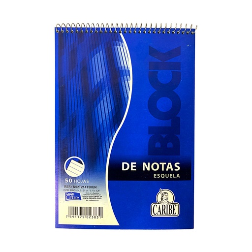[N02T214T50UN] BLOCK DE NOTAS ESPIRAL ESQUELA II - 14,5x21CM