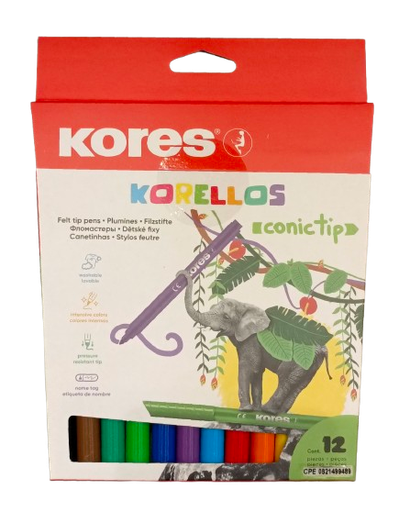 [29043.21] PLUMON ESCOLAR PUNTA CONICA KORELLO x12PZS