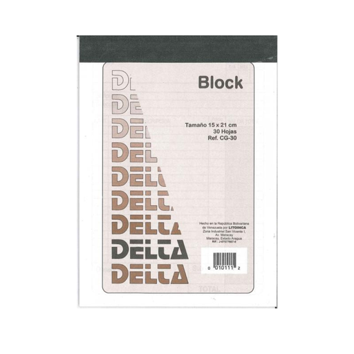 [10112] BLOCK DE FACTURAS BOND DELTA GRANDE - 80HJ 15x21CM