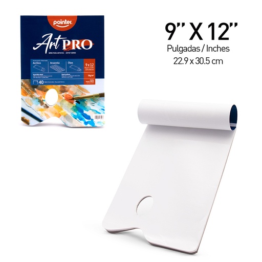 [PD-58-912] BLOCK ART PRO DE PALETAS DESECHABLES 9x12" x40 HOJAS