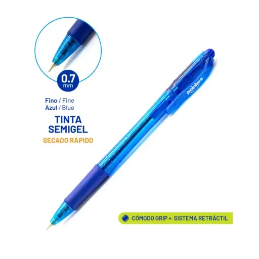 [BP-4007-A] BOLIGRAFO AZUL ULTRA COMODO 0.7 MM UNIDAD