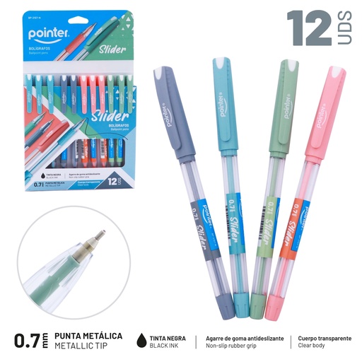 [BP-2107-N] BOLIGRAFO SLIDER - TINTA NEGRA 0.7MM