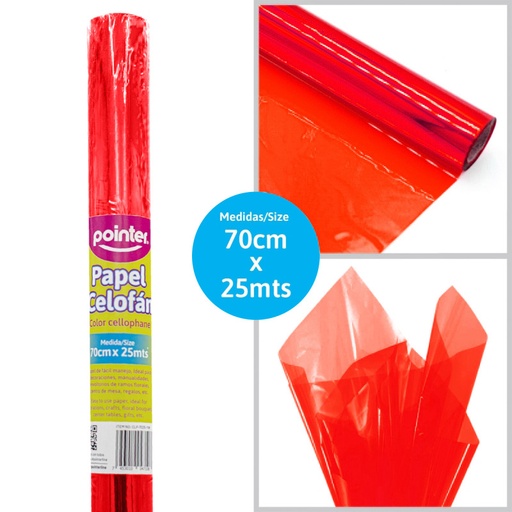 [CLP-7025-RD] PAPEL CELOFAN ROJO 70X25M