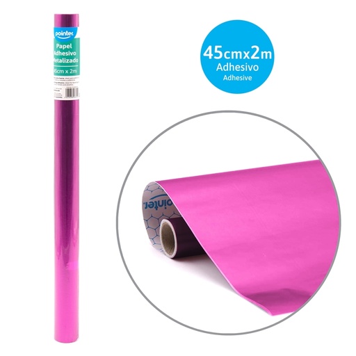 [PA-45200-FU] PAPEL CONTAC METALIZADO FUCSIA - 45Cm x 2Mts