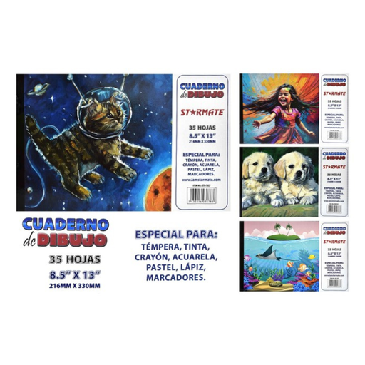 [STR-7027] LIBRO DE DIBUJO 100gsm  8.5X13" , 35HOJAS, DIS.INFANTIL