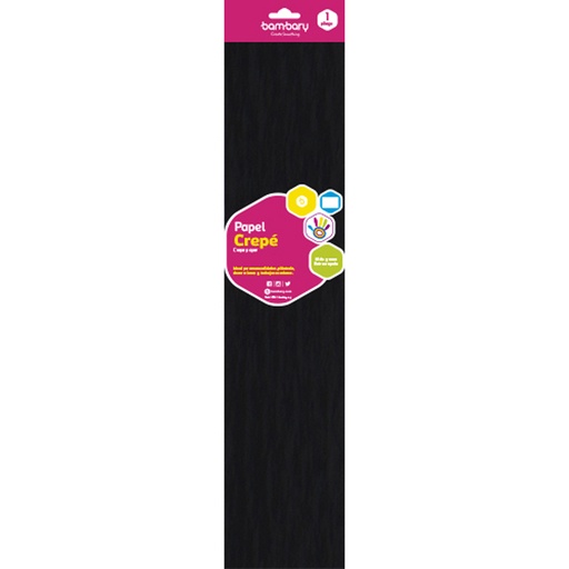 [107-0250/960] PAPEL CREPE NEGRO - 50CM x 2M