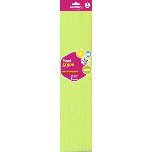 [107-3060/998] PAPEL CREPE AMARILLO NEON - 50CM x 2M