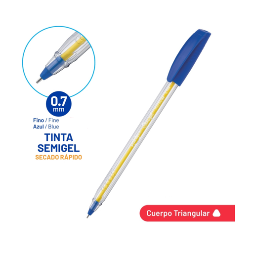 [BP-6007-A] BOLIGRAFO SEMIGEL AZUL ULTRA PRECISION - MY WAY 0.7MM UNIDAD
