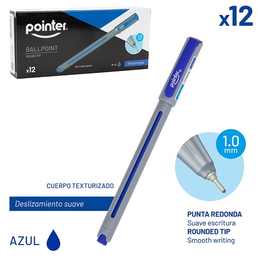 [BP-7010-A] BOLIGRAFO TINTA AZUL 1.0MM - CUERPO TEXTURIZADO UNIDAD