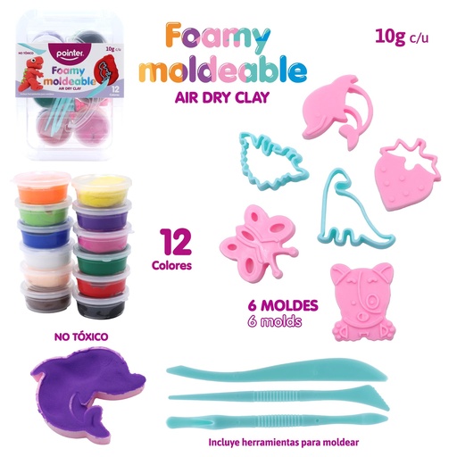 [ANC-25168] SET DE FOAMY MOLDEABLE 12 COLORES
