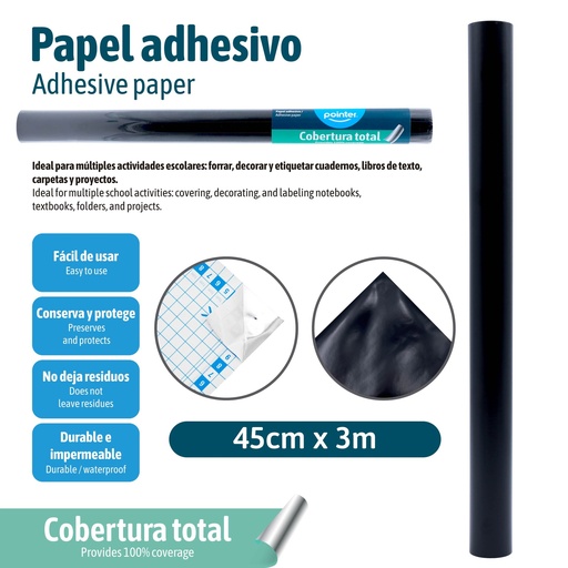 [PAC-3M-BK] PAPEL ADHESIVO 3M NEGRO