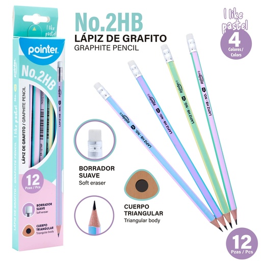 [YP-12TRP] LAPIZ HB TRIANGULAR 12 PIEZAS
