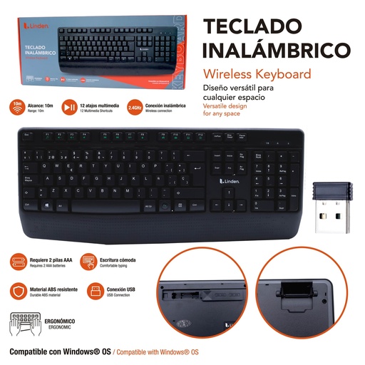 [LD-WIK-1] TECLADO DE COMPUTADORA INALAMBRICO