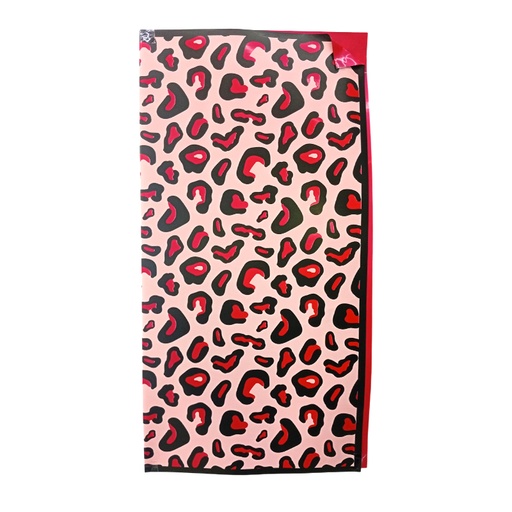 [HQ-WR-2703] PAPEL COREANO OUYA BITONO OPACO ANIMAL PRINT - JAGUAR/ROJO 58x58CM