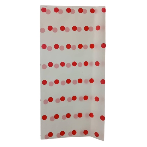 [HQ-WR-1603] PAPEL KOREANO HANSU TRANSLUCIDO LUNARES BLANCO/ROJO 57X57CM