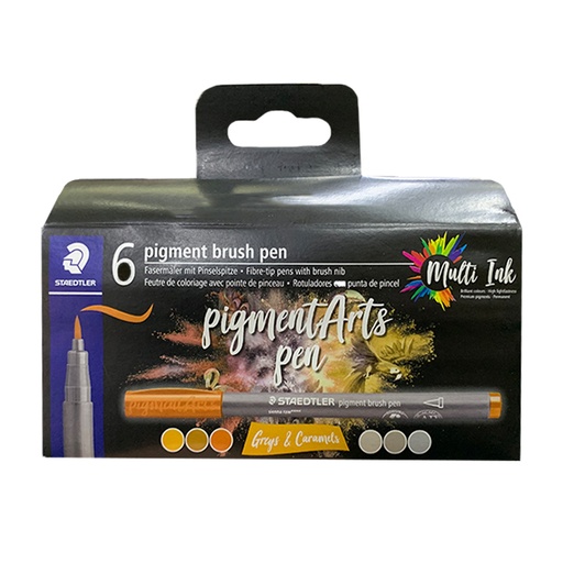 [371C6-4] PIGMENTARTS COLOR GRIS Y CARAMELO X6