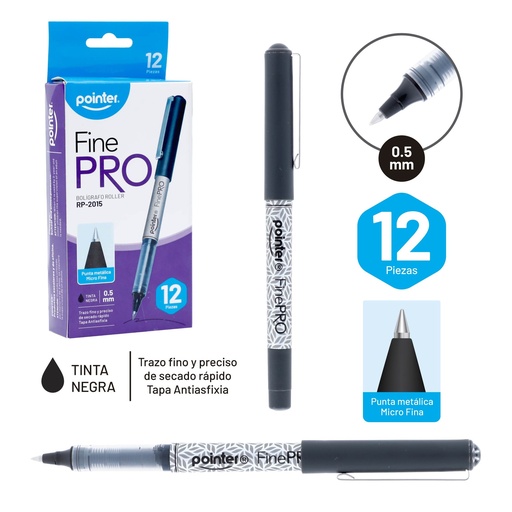 [RP-2015] BOLIGRAFO TINTA GEL NEGRO - FINE PRO 0.5MM