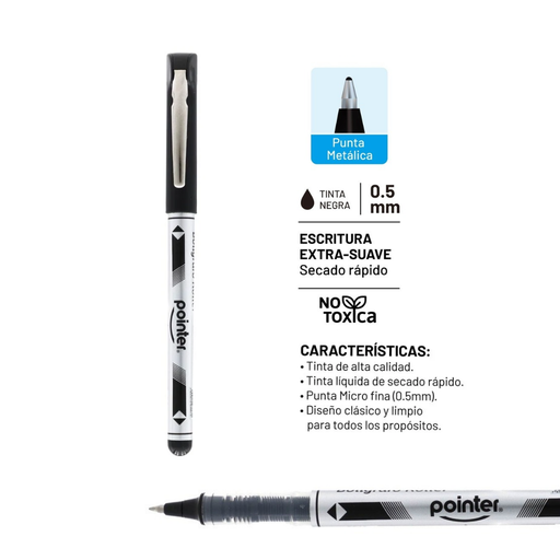 [E565-60] BOLIGRAFO TINTA GEL NEGRO - ROLLER FINE PRO 0.5MM UNIDAD
