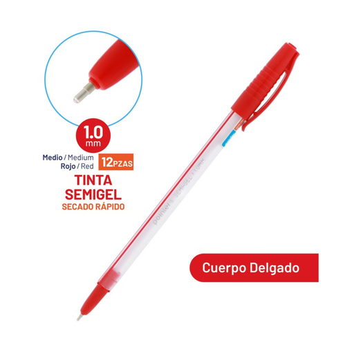 [BP-5010-R] BOLIGRAFO SEMIGEL ROJO ULTRA SUAVE 1.0MM UNIDAD