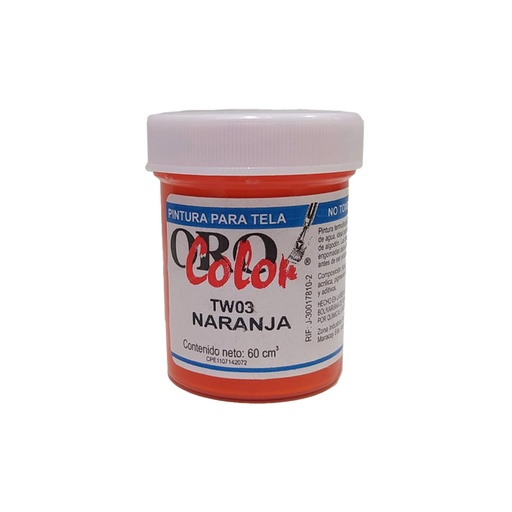 [TW03-60] PINTURA TEXTIL NARANJA 60ML