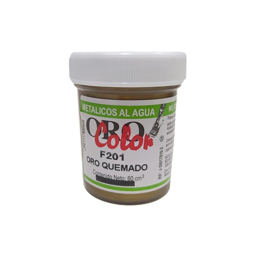 [F201-60] PINTURA METALICOS AL AGUA ORO QUEMADO 60ML