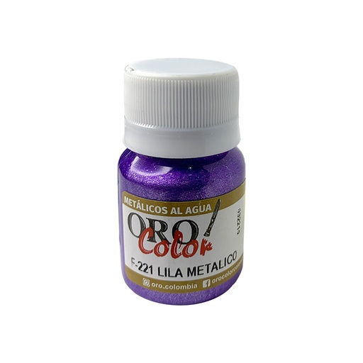 [F221] PINTURA METALICOS AL AGUA LILA METALICO 30ML