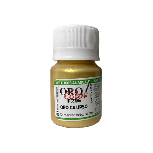 [F216-30] PINTURA METALICOS AL AGUA ORO CALIPSO 30ML