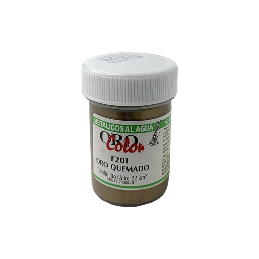 [F201-22] PINTURA METALICOS AL AGUA ORO QUEMADO 22ML