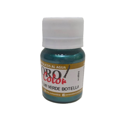 [F241] PINTURA METALICOS AL AGUA VERDE BOTELLA 30ML