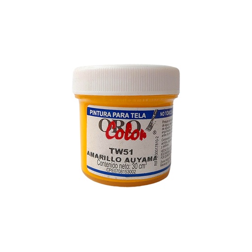 [TW51] PINTURA PARA TELA 30CM AMARILLO AUYAMA