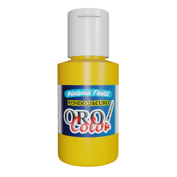[FO-519] PINTURA TEXTIL FONDO OSCURO AMARRILO NEON 30ML