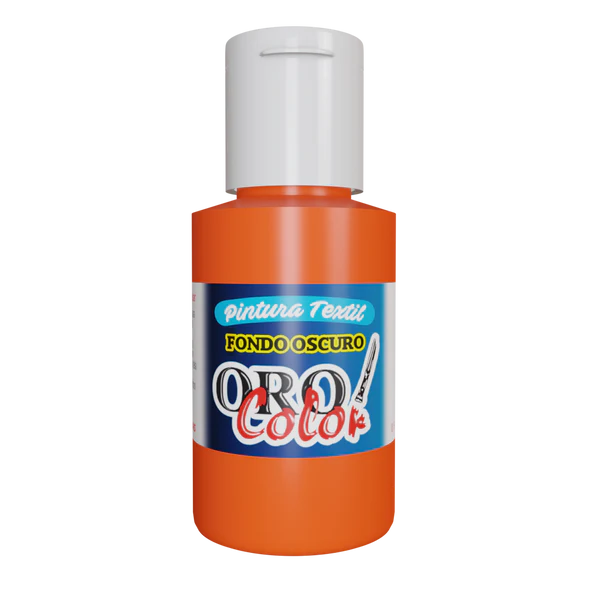 [FO-520] PINTURA TEXTIL FONDO OSCURO NARANJA NEON