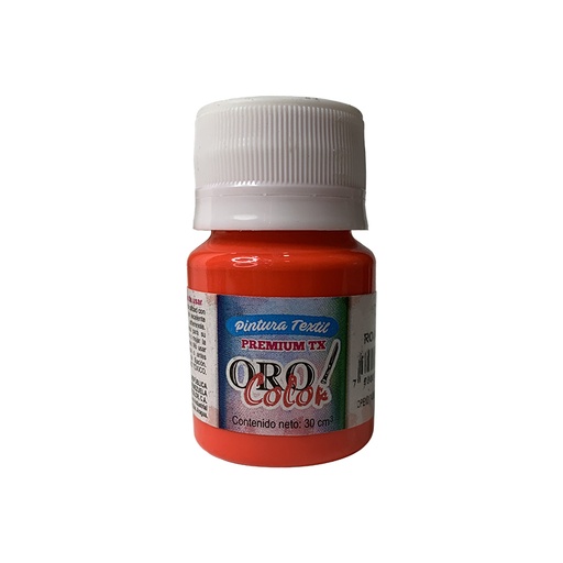 [TX334] PINTURA TEXTIL PREMIUM ROJO FUEGO 30ML