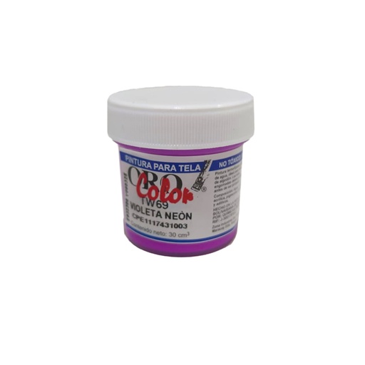 [TW69] PINTURA TEXTIL VIOLETA NEON 30CM