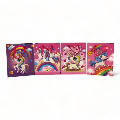 [786-6521272] BOLSA DE REGALO MEDIANA UNICORNIO ARCOIRIS 