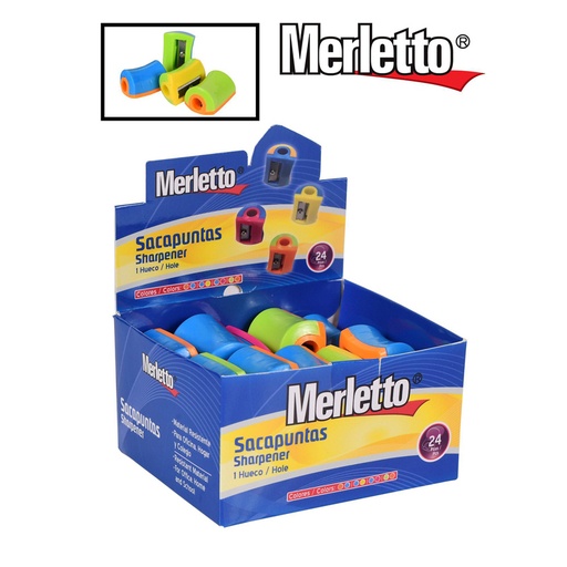 [780-7192277] SACAPUNTAS PLASTICO BICOLOR 1 HUECO