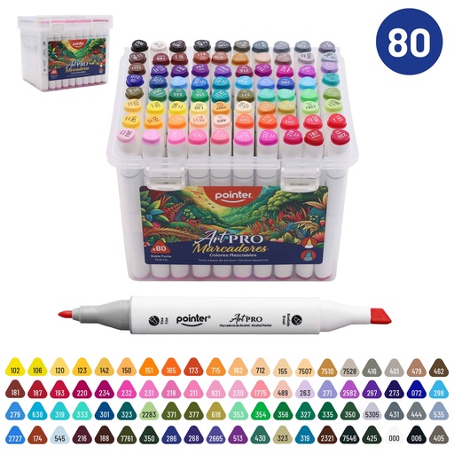 [AHC-80] SET DE MARCADORES MEZCLABLES ART PRO DOBLE PUNTA x80 COLORES