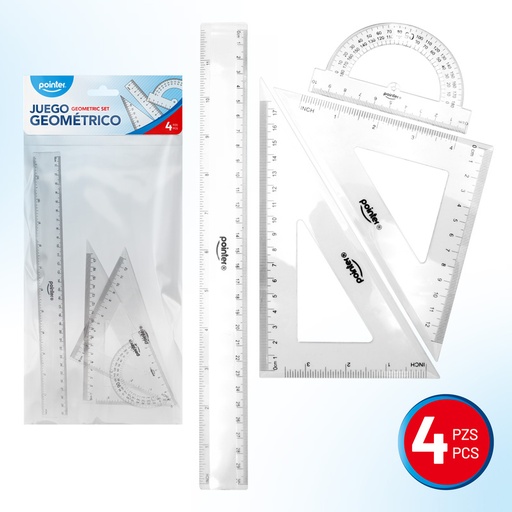 [RU-1230A] SET DE REGLAS GEOMETRICAS x 4 PZAS.