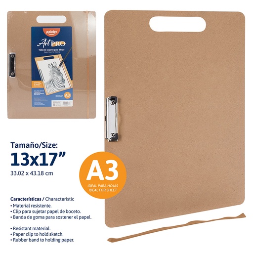 [DB-19A3] TABLA DE SOPORTE PARA DIBUJO ART PRO 33.02 x 43.18CM