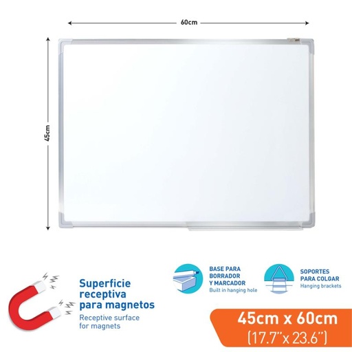 [WB-45X60] TABLERO BLANCO - 45 x 60CM